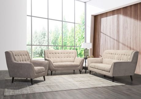 Topline Home Furnishings 3pc Beige Living Room Set | Walmart Canada