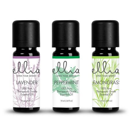 Ellia Essential Oil 3 pack - Lavender/Peppermint/Lemongrass, Essential Oil 3 pack