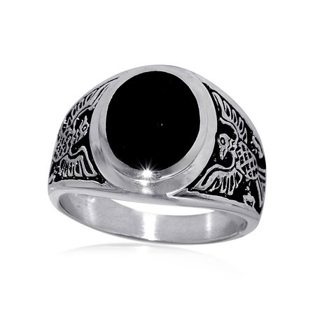 Sterling Silver Men's Ring with Genuine Onyx | Walmart Canada