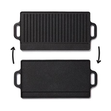 Starfrit The Rock Cast Iron Reversible Grill/Griddle, 16.5 x 9" (42 x 23 cm)