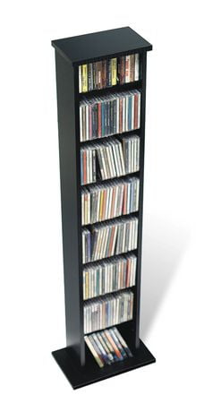 Slim Multimedia Storage Tower Black
