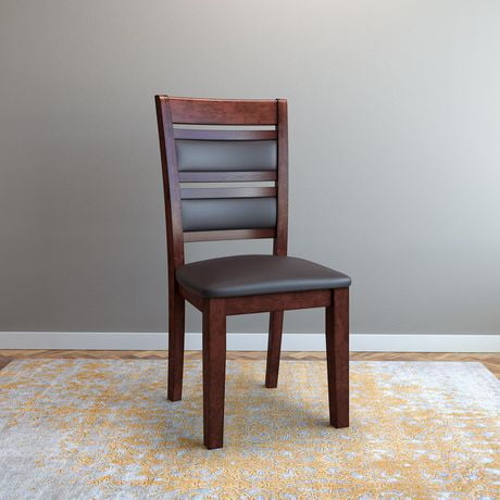 Ens De 2 Chaises En Cuir Reconstitue Corliving En Brun Chocolat Walmart Canada
