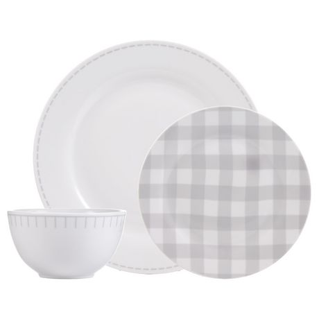 Rim Rustic Cottage Grey/White 12PC Dinnerset - Walmart.ca