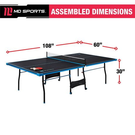 standard table tennis table size