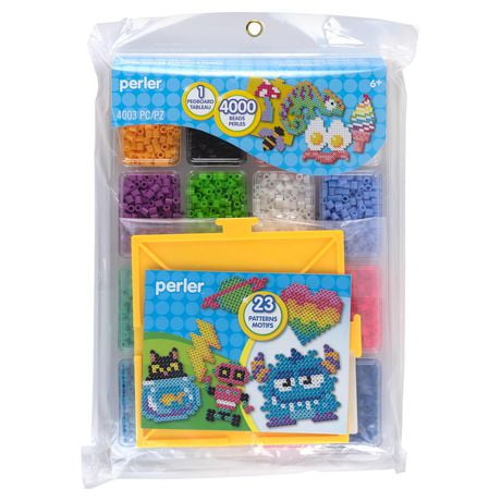 Perler Fused Bead Tray Deluxe Kit, Ages 6 and up, 4003 pieces, Multi Fused Bead Kit with tray