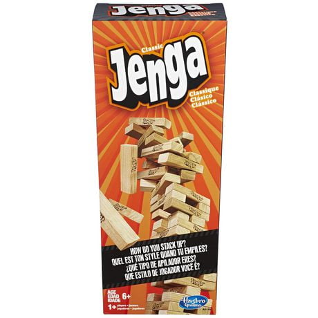 Jeu de société Jenga, le jeu de groupe de blocs de bois original À partir de 6&nbsp;ans