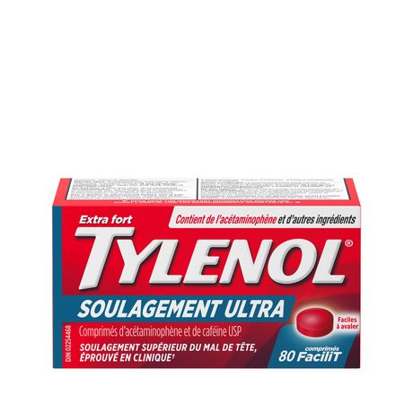 Tylenol Ultra Relief Eztabs For Migraine Pain Relief 500 Mg Acetaminophen Plus 65 Mg Caffeine Walmart Canada