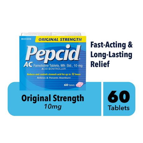 Pepcid Original Strength, Acid Reducer and Antacid for Heartburn, 60 count