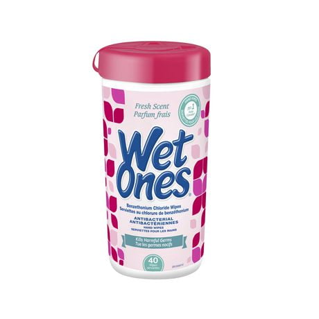 Serviettes antibactériennes Wet Ones pour les mains, serviettes préhumectées au parfum frais 40 serviettes