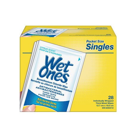 Wet Ones Antibacterial Hand Wipes, Citrus Scent Wet Wipes, 28 wipes