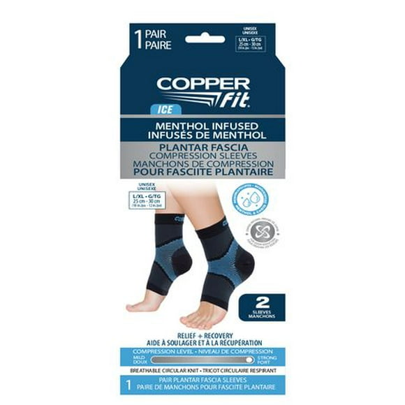 Copper Fit Ice Menthol Infused Plantar Fascia Compression Sleeves