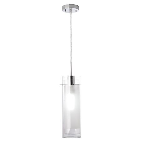 Sydney 1 Light Pendant Polished Chrome, Clear And Frosted Glass Pendant Light Shade