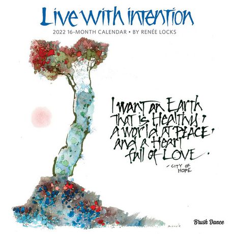 BrownTrout Publishers Live with Intention 2022 12 x 12 Inch Monthly