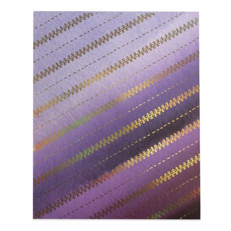 U Style Moon Dance Two-Pocket Paper Folder, Gold Stripes, 2617