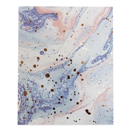 U Style Marble Bliss Two-Pocket Paper Folder, Blue, 117B