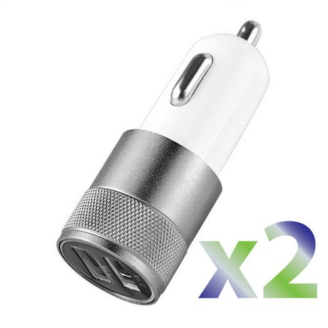 Exian Car Charger Usb X 2 Output 1a Silver 2pk Walmart Canada