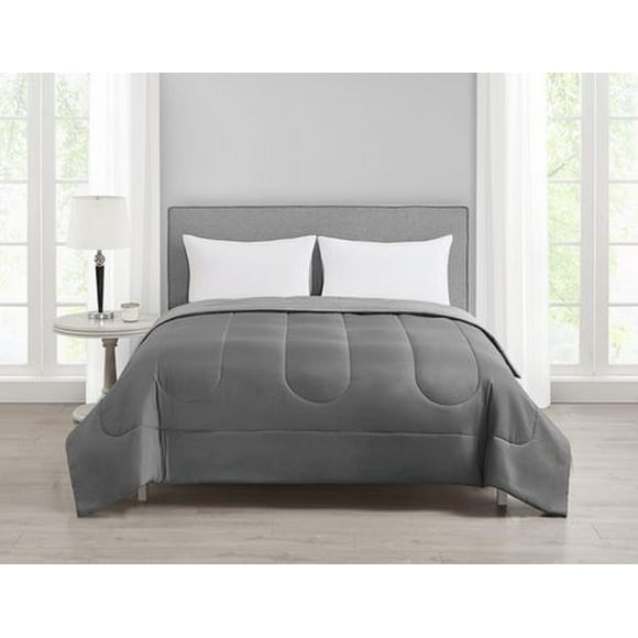 Mainstays Grey Reversible Comforter Double/Queen, comforter