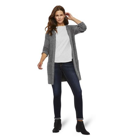 long hooded cardigan outfit