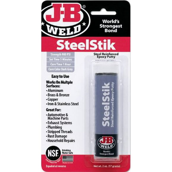 J-B Weld SteelStik™ Epoxy Putty Stick 57g, Steel reinforced epoxy putty