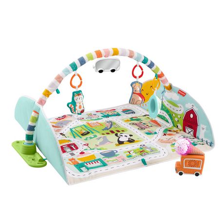 Portique Et Tapis De Jeu Geant Ville D Activites De Fisher Price Portique D Activites Pour Nourrissons A Tout Petits Avec Musique Lumieres Vehicules Jouets Et Tapis De Jeu Geant Walmart Canada