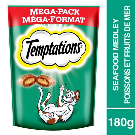 Temptations Seafood Medley Flavour Soft & Crunchy Adult Cat Treats, 180g