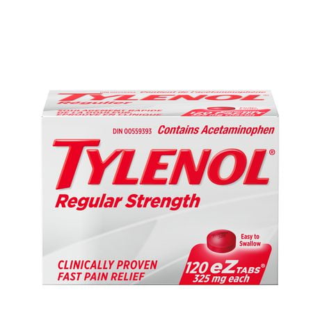 Tylenol Regular Strength Pain Relief Acetaminophen 325mg EZTabs, 120 ...