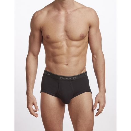 Stanfield's Men's Premium 100% Cotton Brief Underwear - 3 Pack Black S