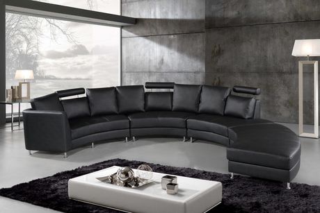 Velago Rossini Modern Genuine Leather, Real Leather Sectionals Canada