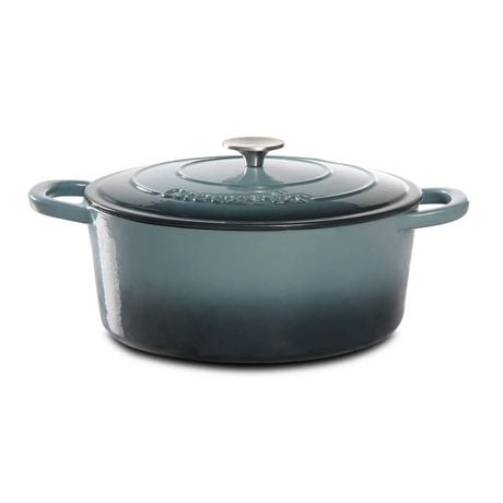 Crock-Pot Artisan Faitout en fonte émaillée de 7 Qt avec couvercle, gris ardoise, ovale