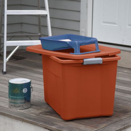 sterilite 20 gallon latch tote orange
