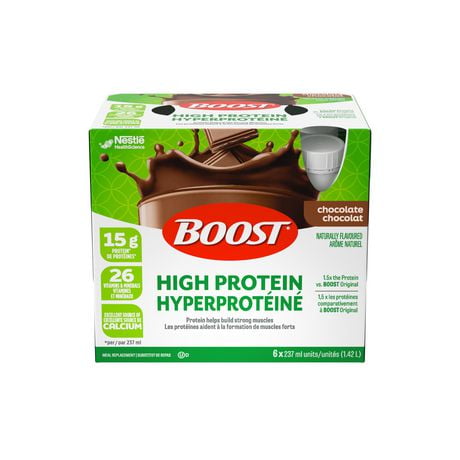 BOOST High Protein Meal Replacement Drink – Chocolate, 6 x 237 ml, 6 x 237 ML