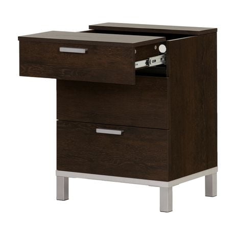 South Shore Flexible Nightstand With Charging Station And Drawers