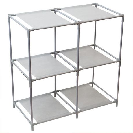 Home Basics Multi Purpose Free Standing 4 Cubed Organizing Storage Shelf Grey Walmart Canada