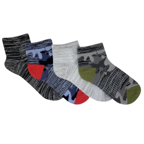 Growing Socks by Peds® 4pk Chaussettes pour Garcons Tailles : P-M & M-G