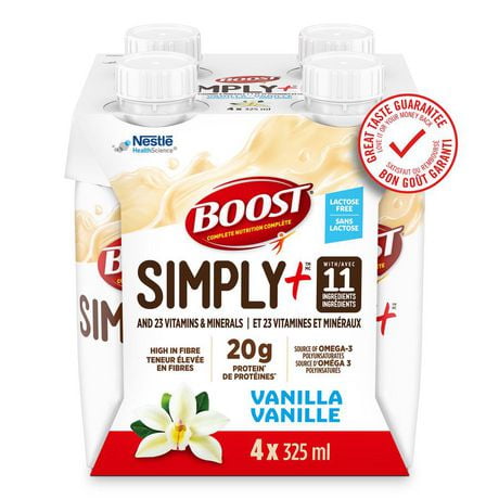 Vanilla Lactose Free Nutritional Shake, 4 x 325 ml