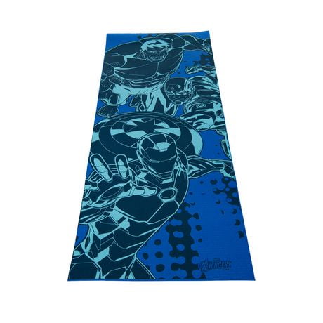 Marvel Group Outline 3mm Yoga Mat – 24” x 60" – Blue/Black/Teal