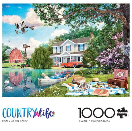 Buffalo Games - Country Life - Picnic at the Farm - 1000 Piece Jigsaw ...