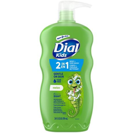 Dial Kids 2-in-1 Body+Hair Wash, Melon, 709 mL, Kids' Body Wash, 709mL