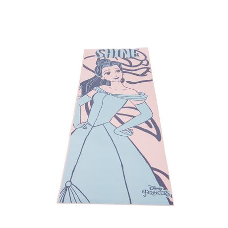 Tapis de yoga 3 mm imprimé Belle de Disney – 61 cm x 152,4 cm – Rose/bleu