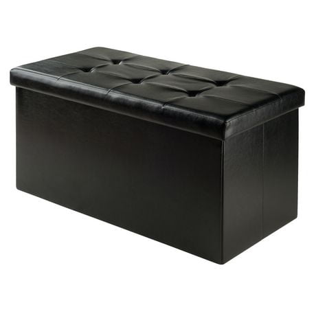 Winsome Ashford Faux Leather Ottoman with Storage
