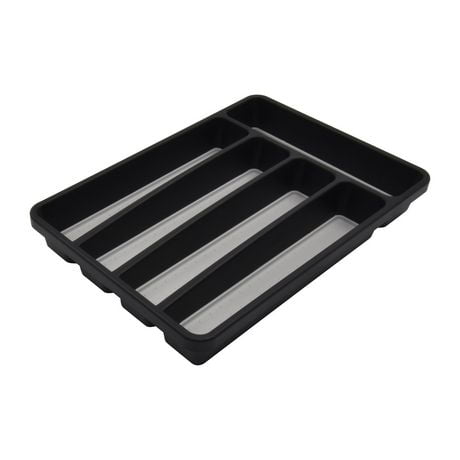 MAINSTAYS BLACK PP CUTLERY TRAY, 12.8" x 9.06", 1 piece, For Cutlery