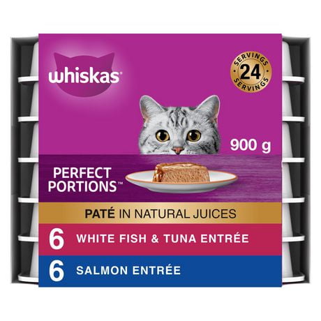Whiskas Perfect Portions Seafood Selections Paté Adult Wet Cat Food, 12x75g