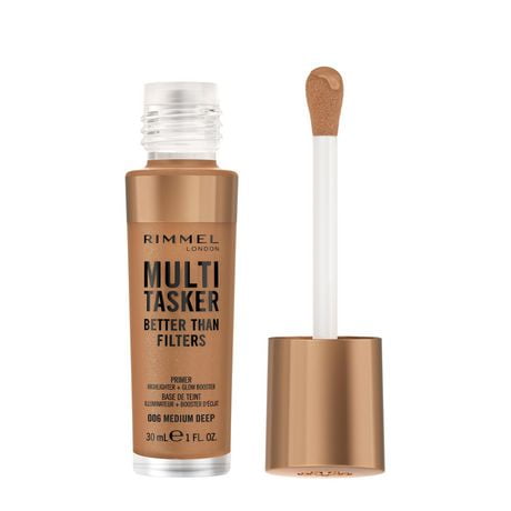 Rimmel Multi-Tasker Better Than Filters, Face Primer, Glow Booster & Highlighter, Vegan Formula, Anti-Ageing Benefits, Light-Reflecting Pigments, Flawless, glowing finish!