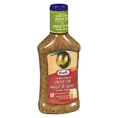 Kraft Pesto Parmesan Italian with Extra Virgin Olive Oil Salad Dressing ...