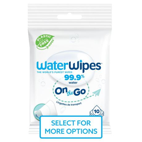 WaterWipes Plastic-Free Original Baby Wipes, 99.9% Water Based Wipes, Unscented, Fragrance-Free & Hypoallergenic for Sensitive Skin, 28 Count (1 pack), Packaging May Vary