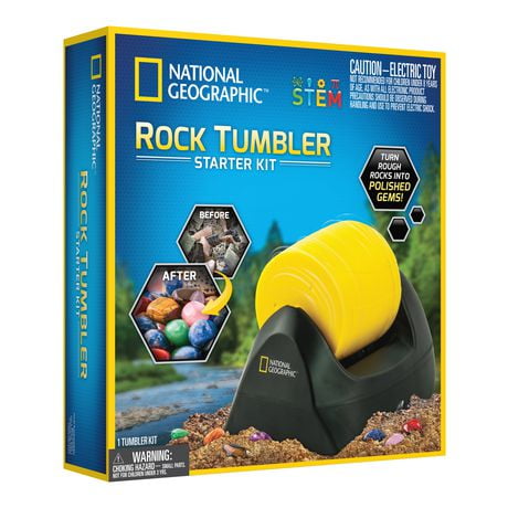 National Geographic Rock Tumbler Starter Kit for Kids, STEM Series, Unisex Ages 8 and up, Start Your New Geology Hobby