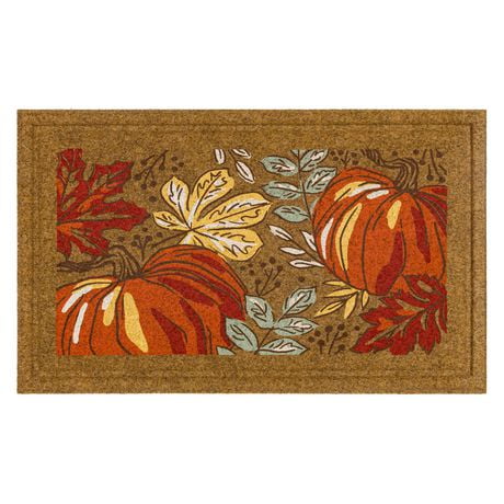 Mohawk Home Cottage Pumpkins Faux Coir Doormat, Orange, 18