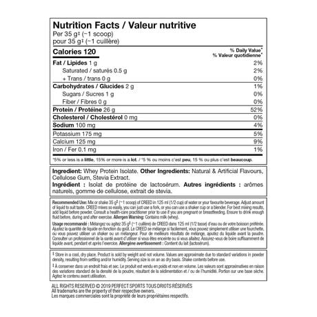 Perfect Sports Creed 100 Whey Protein Isolate Vanilla Cupcake 1lb Walmart Canada