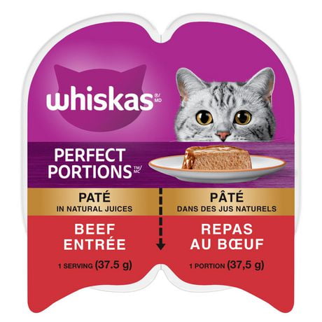 Whiskas Perfect Portions Beef Entrée Paté Wet Cat Food, 75g