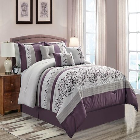 Myne 7pcs King Comforter Set Mauve - King | Walmart Canada